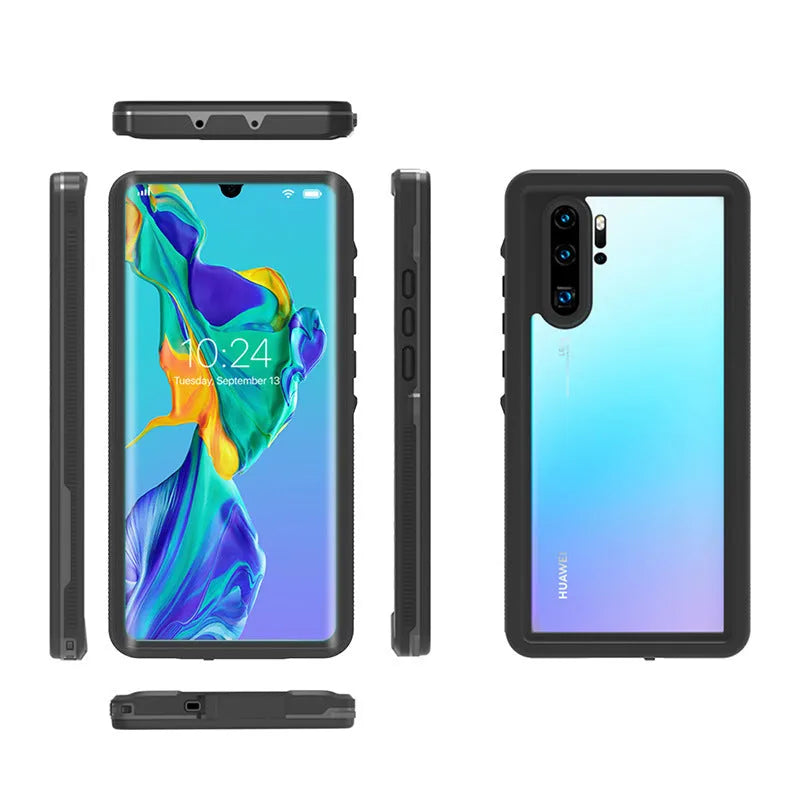 Huawei P30 Pro phone case in grass blue colour with wave point texture pattern