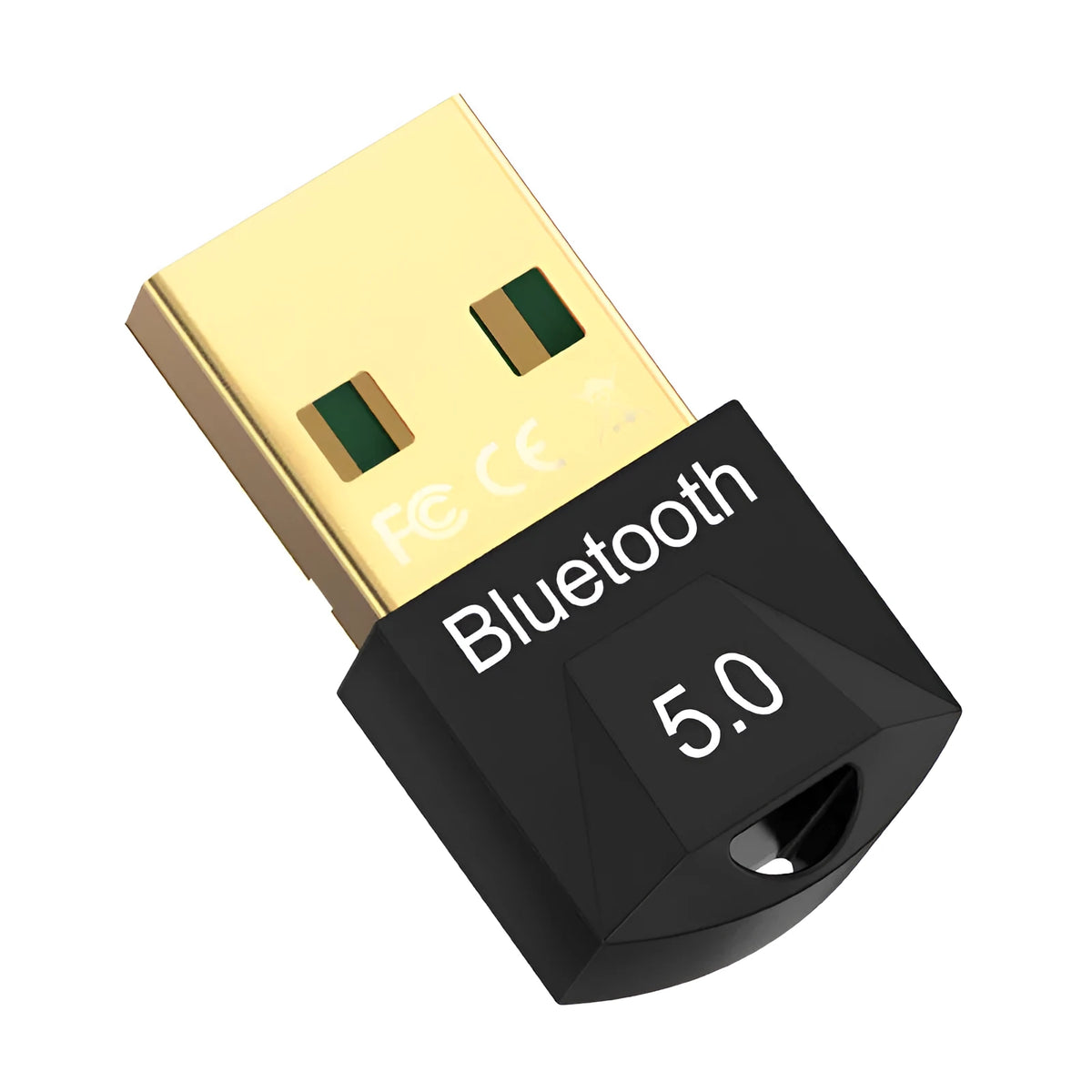 Black USB Bluetooth 5.0 adapter with EDR for desktop computer and notebook, 20m wireless range