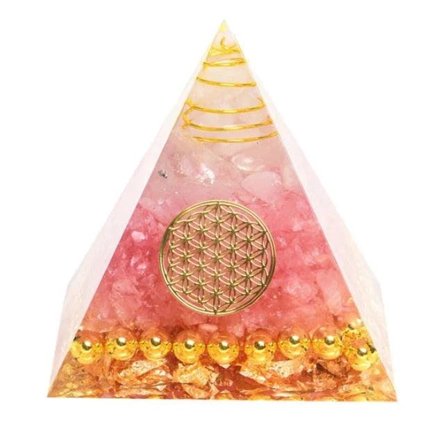 6CM Pyramid Decoration Natural Crystal Gravel Energy Tower in crystal epoxy resin
