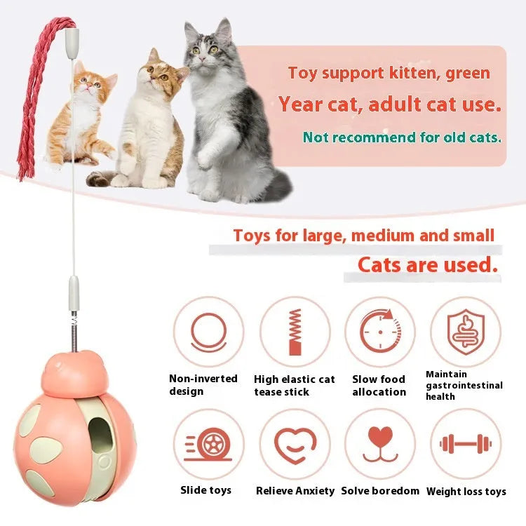Morandi Green plastic food leakage cat toy on light background