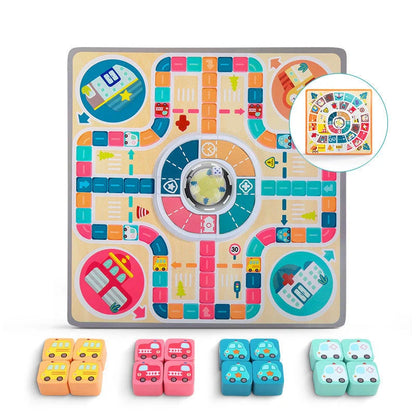 Wooden flying chess game for children, educational board toy