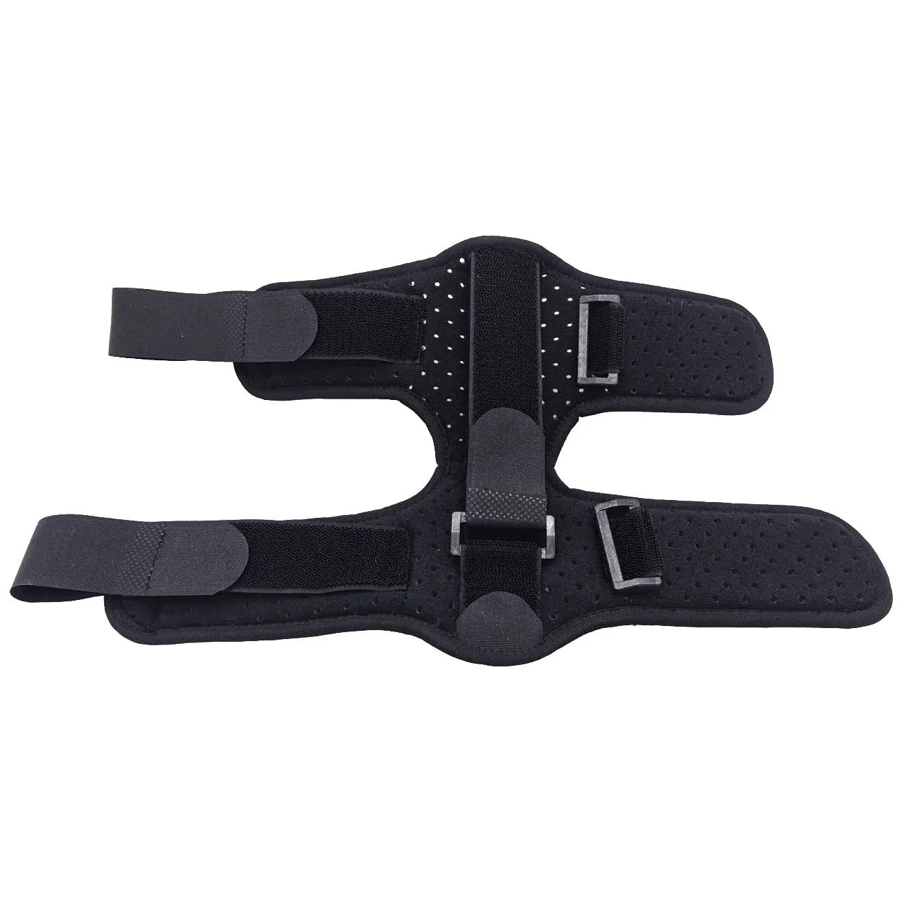 Adjustable dorsal night splint for plantar fasciitis and foot drop support in black