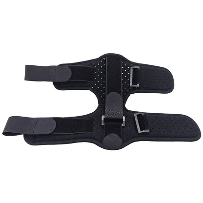 Adjustable dorsal night splint for plantar fasciitis and foot drop support in black