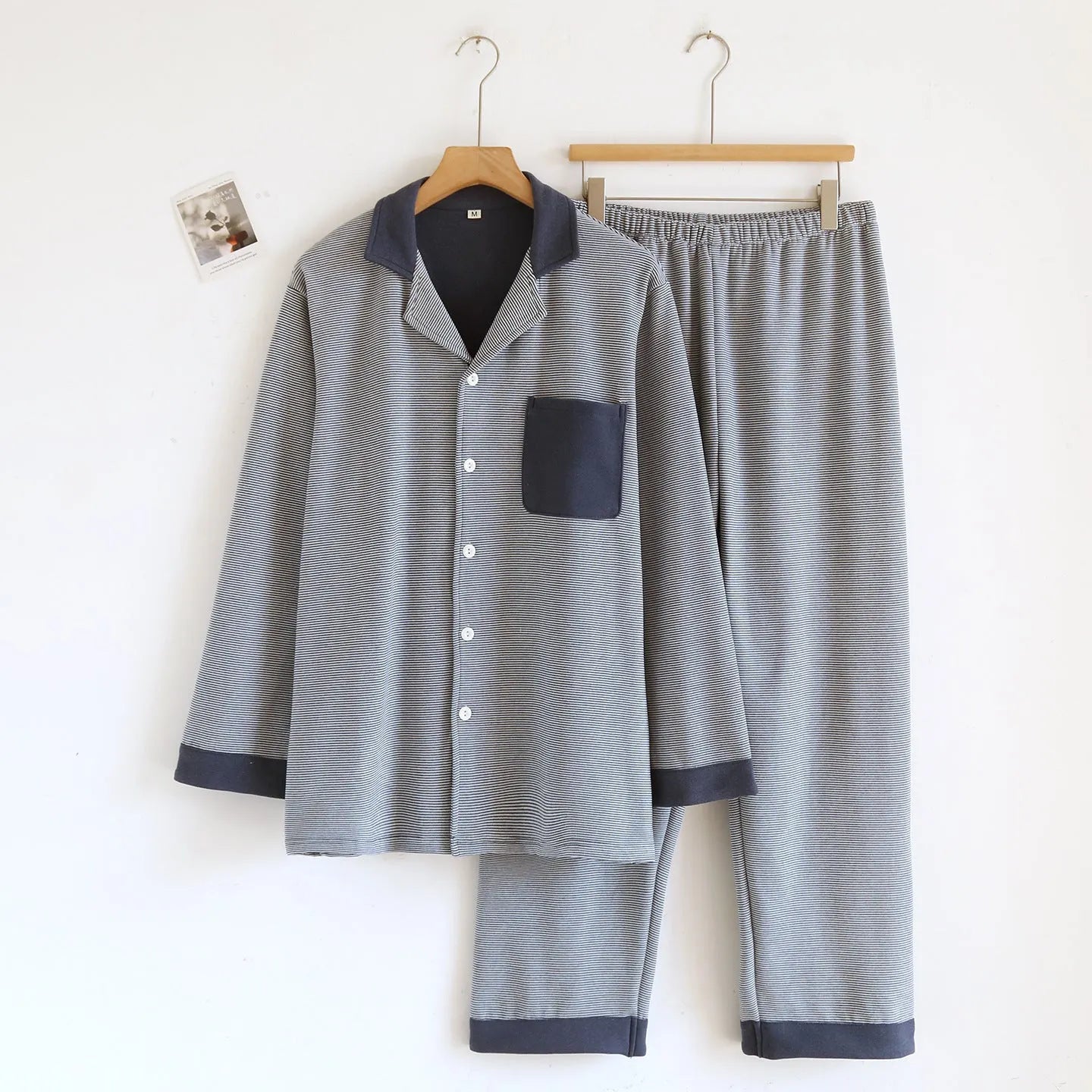 Simple casual loose long-sleeve pants homewear set in spandex for women, available in multiple colours and sizes