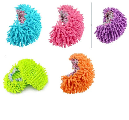 Chenille mop slippers in various colours for easy home cleaning