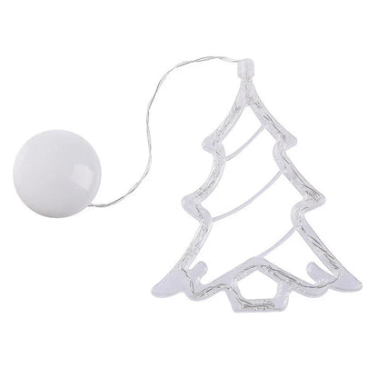 Festive LED Suction Cup Chandelier Lights with various holiday designs including snowmen, reindeer, and stars