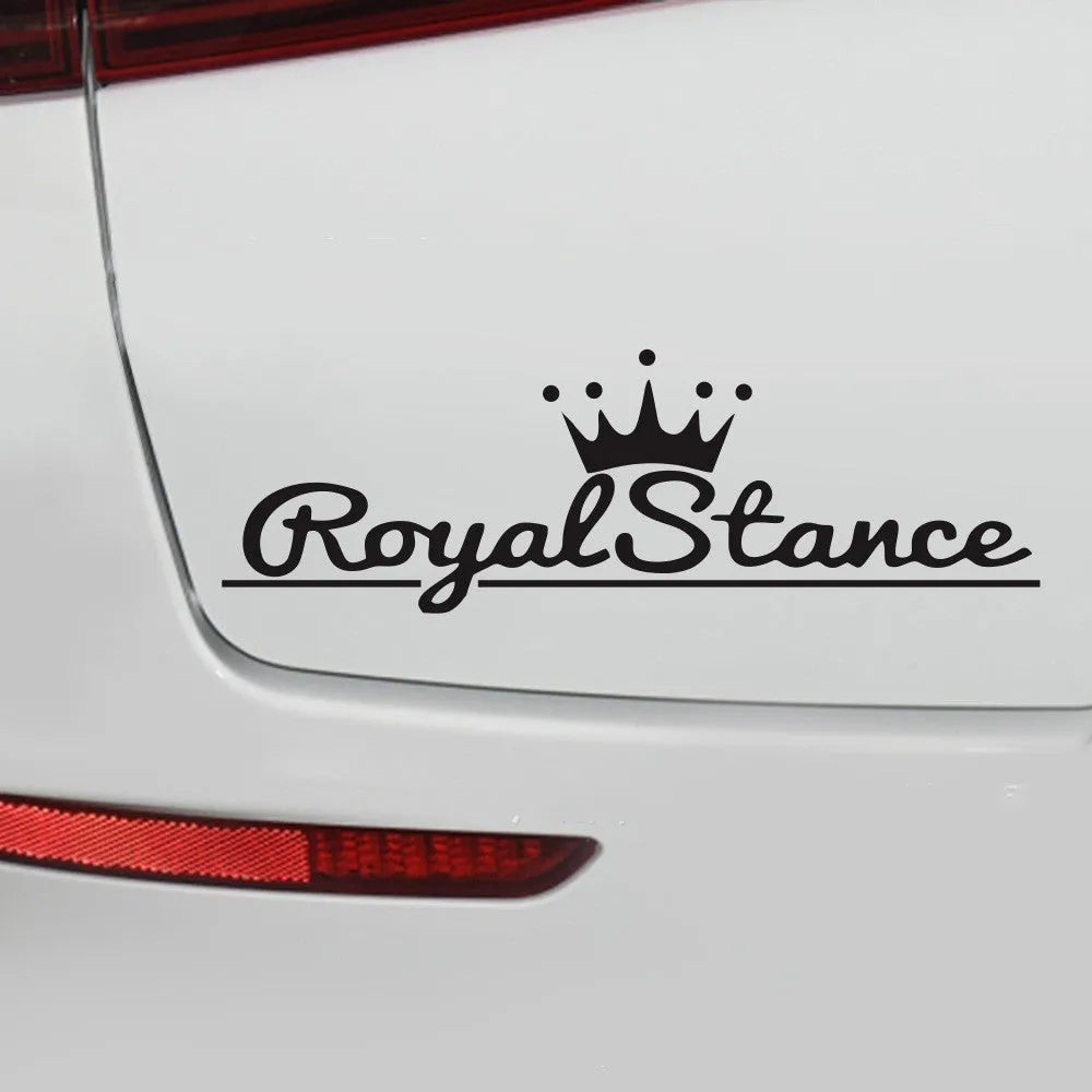 Reflective crown design car sticker on vehicle measuring 30cm by 12cm