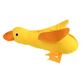 Yellow teddy dog toy with duck doll attachment for training with sounds and food leaks