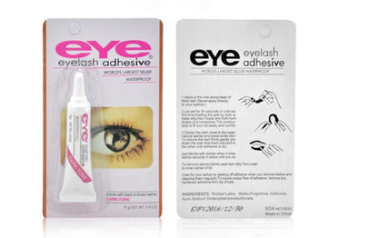Professional false eyelash glue in black and white for natural, long-lasting eye makeup