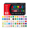 Set of straight liquid acrylic marker pens for hand painting and graffiti art in multiple colour set options.