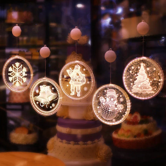 3D Christmas theme LED string lamp with warm white glow for festive home decor