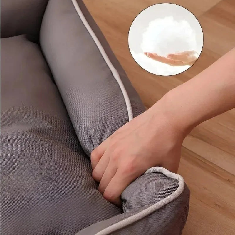 Scratch-resistant waterproof dog sofa bed in grey green blue or red colours with five size options