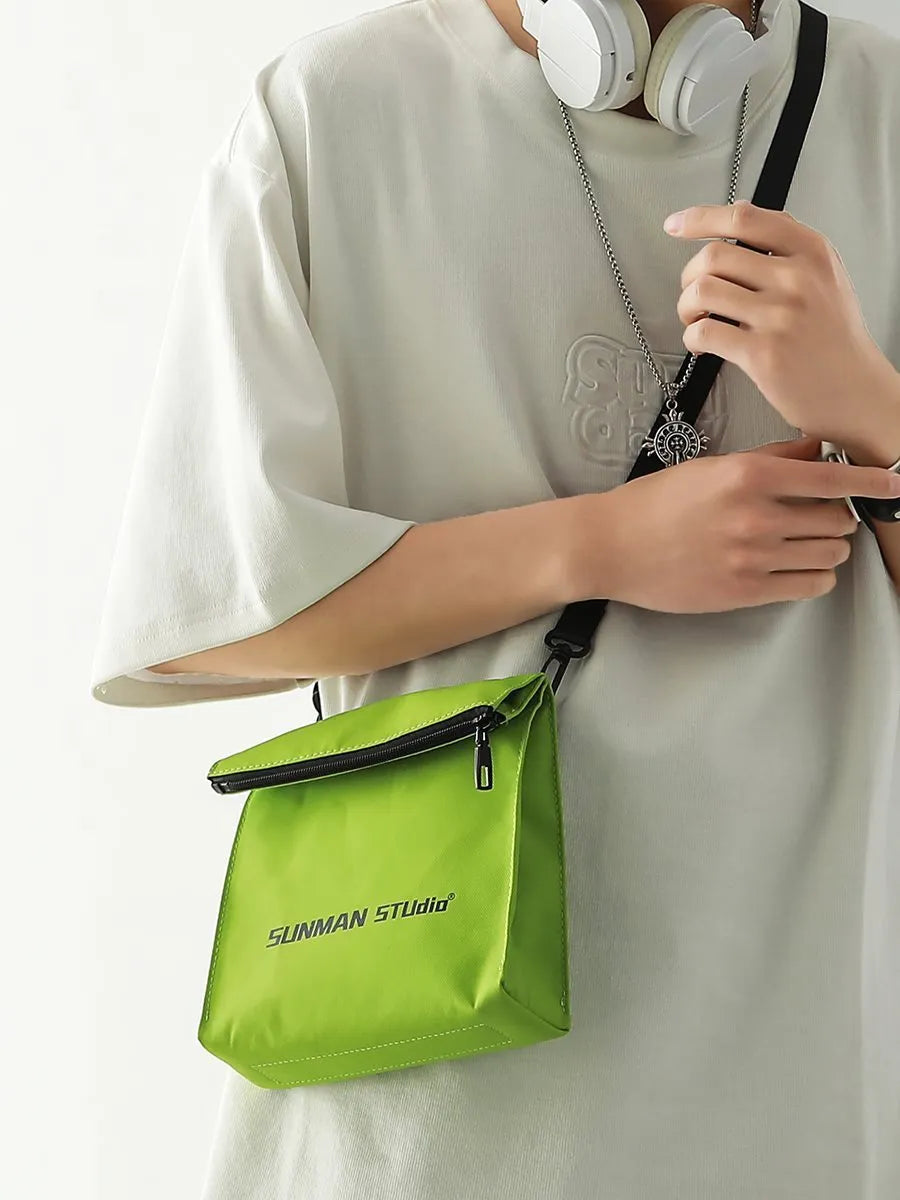 Messenger bag design backpack in polyester with Oxford lining shown in one of four colour options
