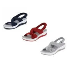 Women's Roman Sandals with Cloth Upper, Velcro Closure, and Rubber Sole in Various Colors