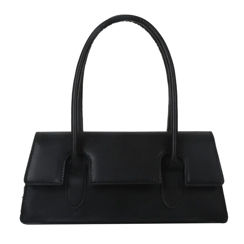 Women's small square shoulder bag in PU leather with single strap and document compartment interior