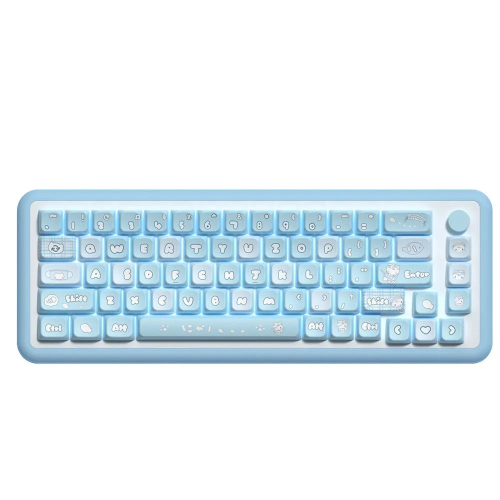 Watercolour cat custom keycap set for mechanical keyboards with sublimation printing