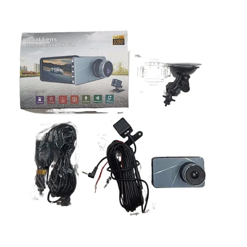 HD night vision front and rear car DVR recorder with aluminium alloy shell and suction cup mount