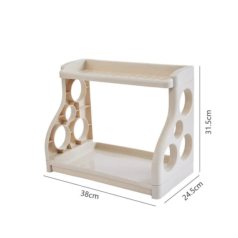 Foldable kitchen storage rack in one of five colours including pink, apricot, light grey, coffee or white