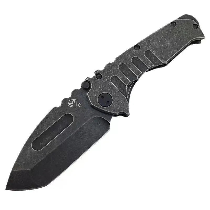 Outdoor folding knife with D2 steel blade, 9cm blade length, 22cm overall length, 907 style.