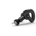 Black smart muscle massage gun with hot compress and ice compress functions on a table