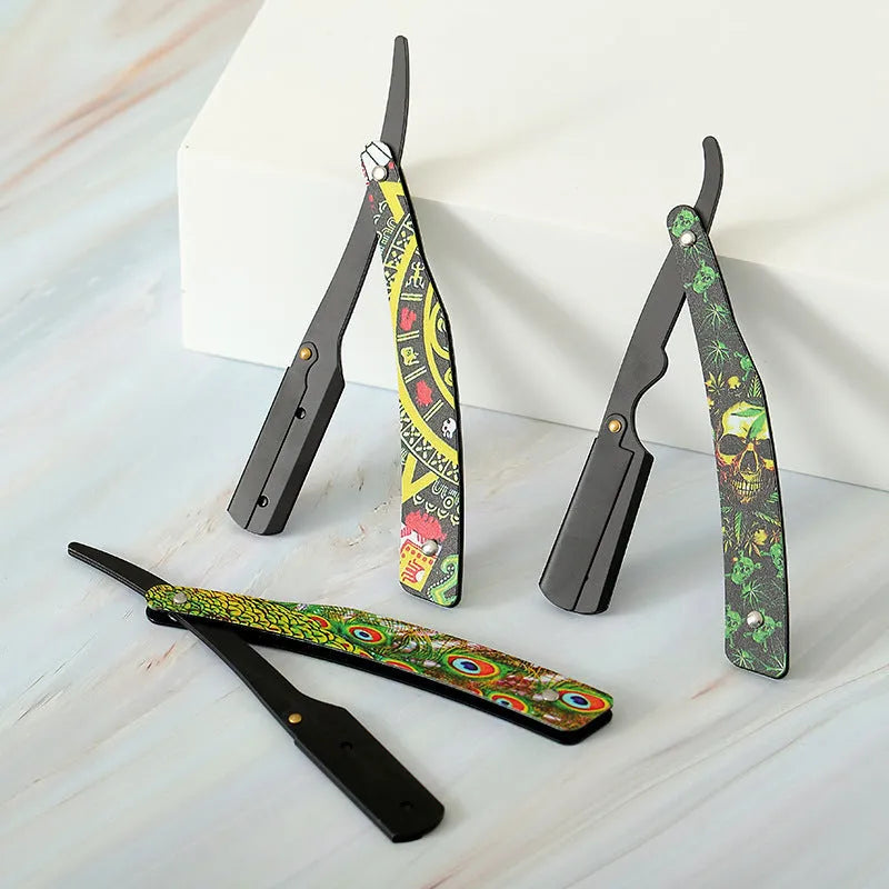 Clown Skull manual pogonotomy shaver with 74-blade and four colour pattern options