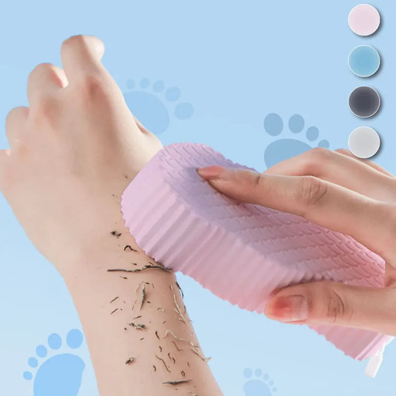White 3D fish scale pattern bath ball sponge for gentle body exfoliation.