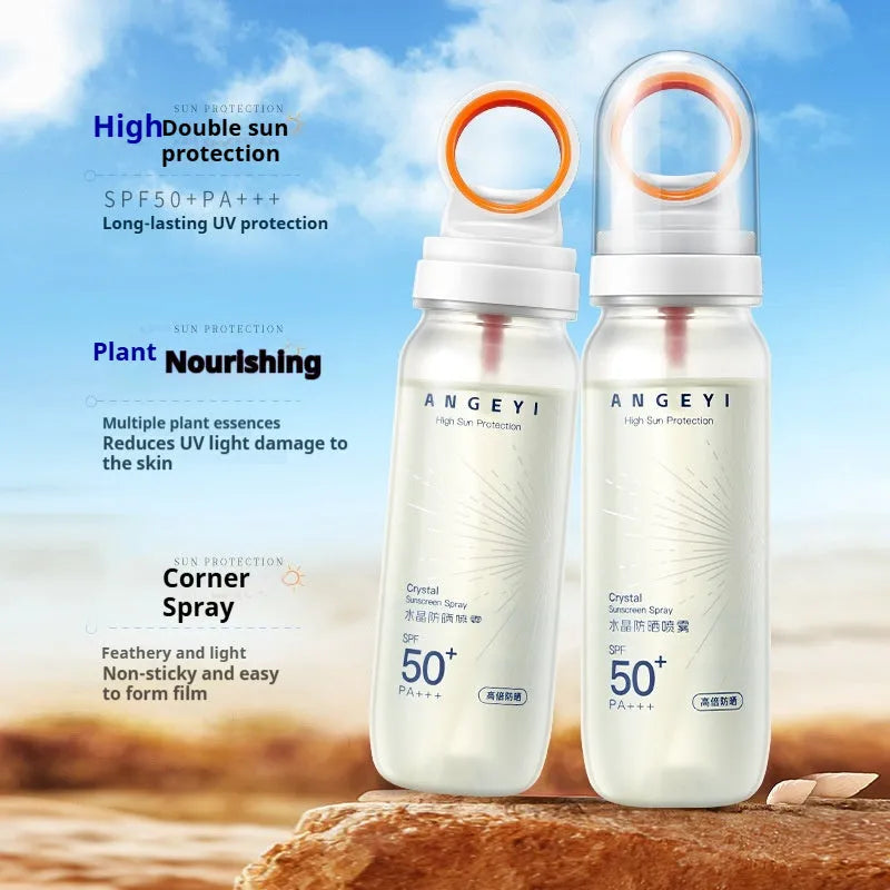 Crystal Sunscreen Spray SPF50 in 90ml bottle for UVA and UVB protection