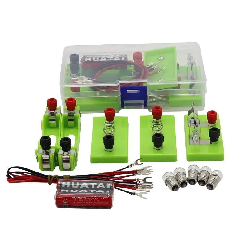 Physical electrical bulb multiple-series connection equipment in colour box packaging, plastic kit for teenagers