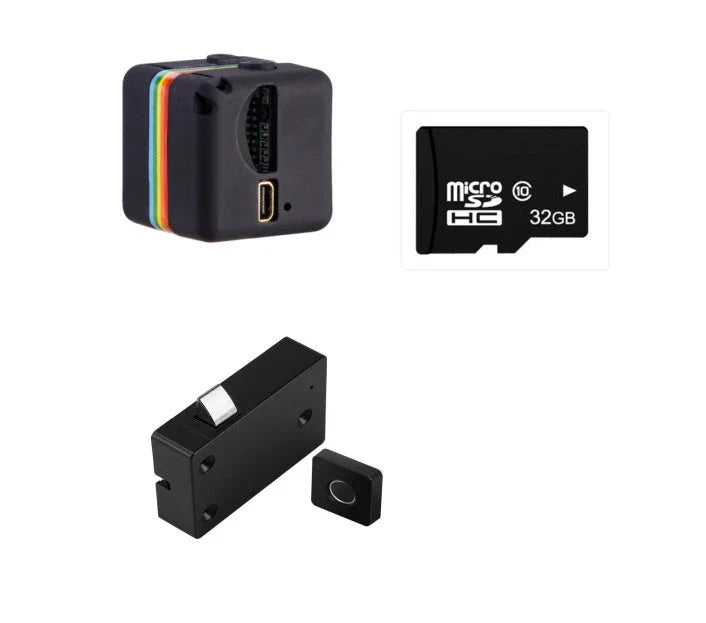 Intelligent electric fingerprint furniture lock for cabinets and drawers in black