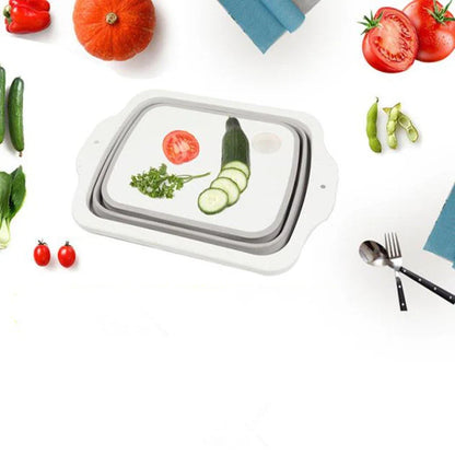 Versatile foldable chopping board with integrated strainers, made from durable PP and TPR materials for Kiwi kitchens