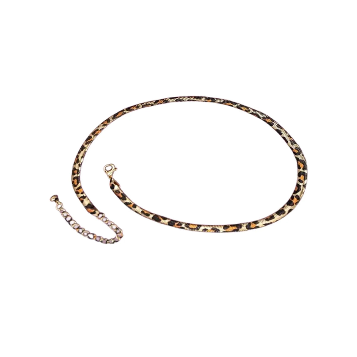 Handmade alloy leopard print pendant necklace on adjustable chain, women's fashion jewellery