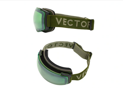 Compass blue ski goggles with double-layer anti-fog spherical lenses and magnetic attachments for men and women