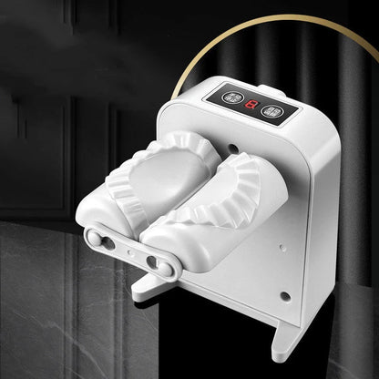 Electric Dumpling Maker Machine on kitchen counter with dumplings
