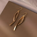 Fashion minimalist cross line gold tassel earrings for women in lightweight zinc alloy geometric style