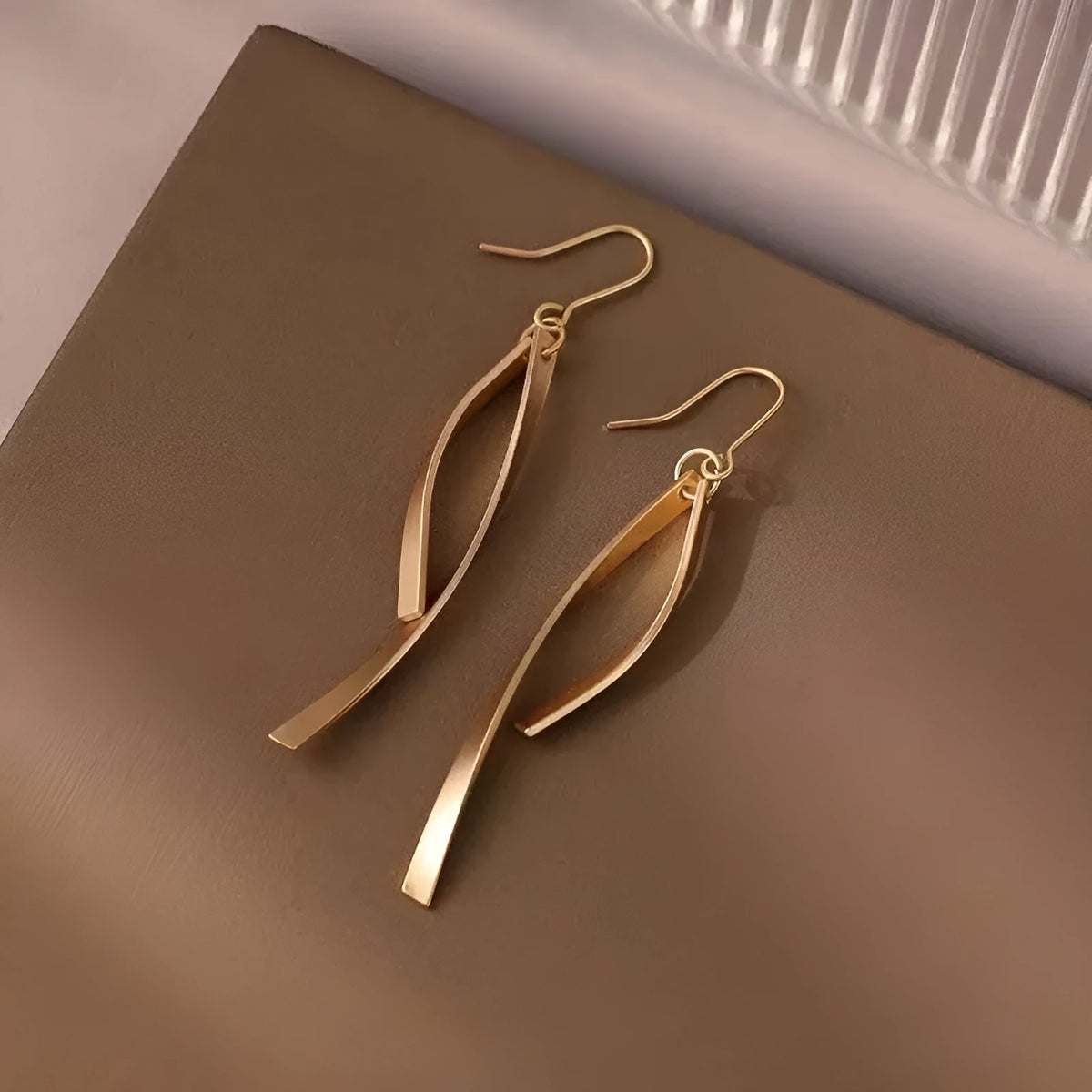 Fashion minimalist cross line gold tassel earrings for women in lightweight zinc alloy geometric style