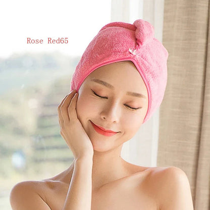 Microfiber hair dryer cap for women, 60x25cm, available in multiple colors