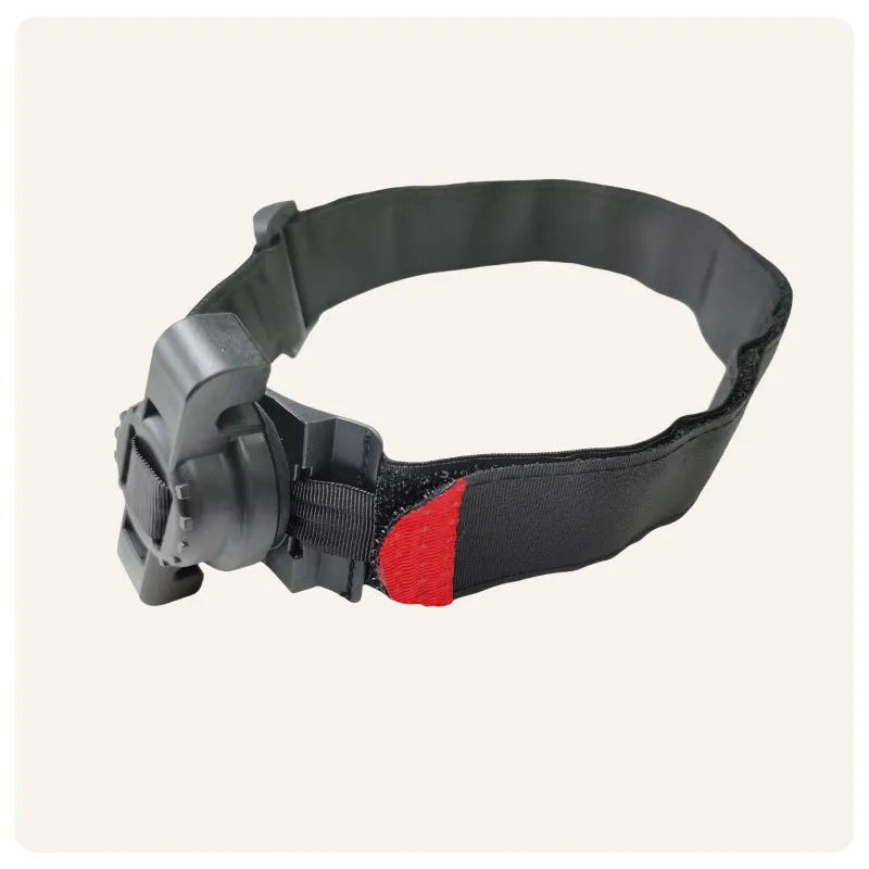 Black nylon outdoor camping tourniquet with rotating buckle, 38x950mm, on a plain background.