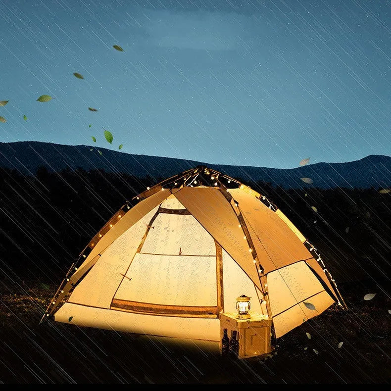 Outdoor fully automatic pop open double layer tent 230x200x145cm in classic speed open design, made of Oxford cloth with glass fibre poles