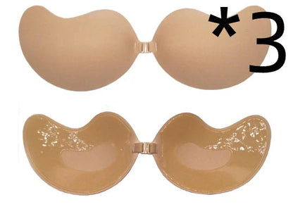 Invisible Lift Push-Up Bra in black and skin tone colors, designed for backless, strapless, and low-cut outfits