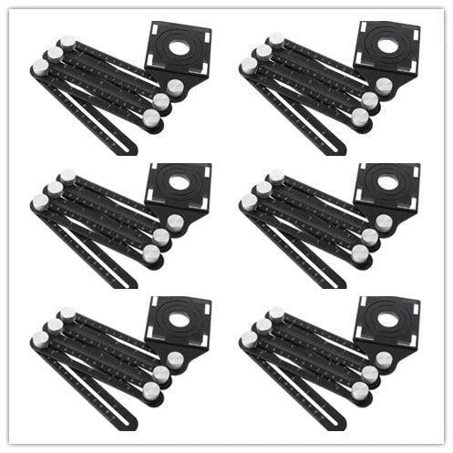 Aluminum alloy six-folding multi-angle measuring ruler for precise tile and flooring layouts