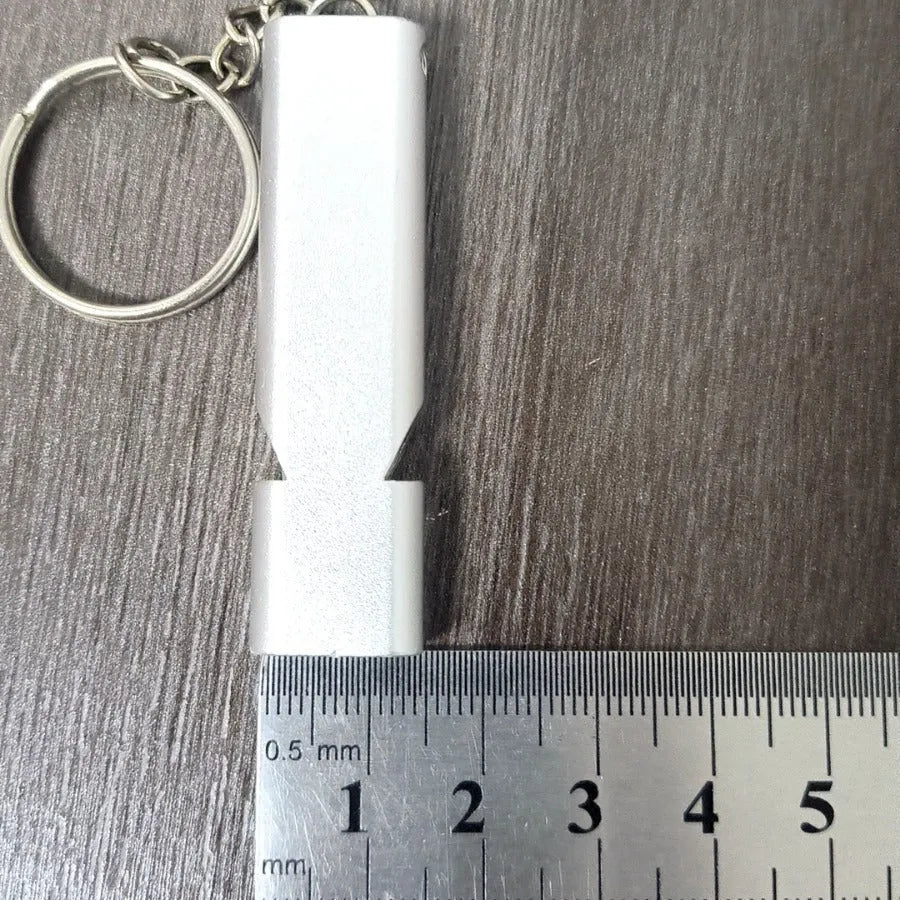 Aluminium alloy outdoor survival whistle with double hole design in silver and gold colour options
