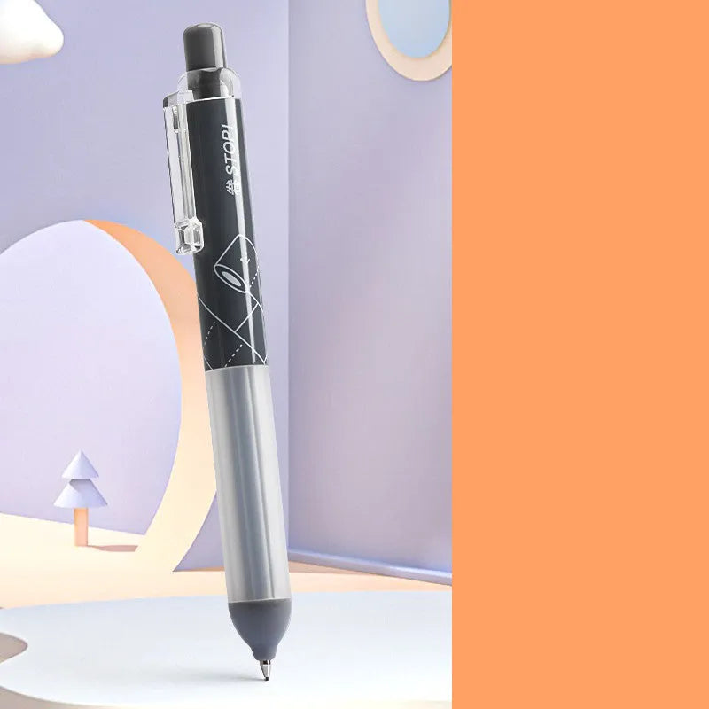 Black and white 0.5mm mechanical pencils with a soft grip section and push-button top.