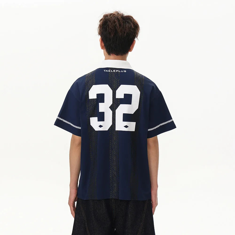 Digital printing short sleeve men's exercise jersey in white, loose fit polyester summer top