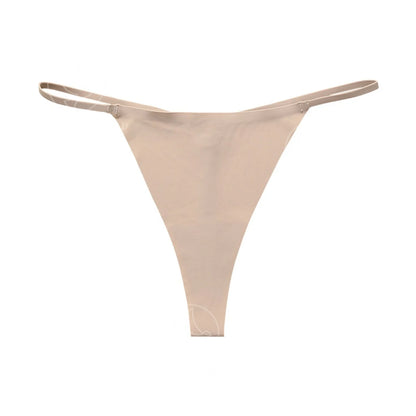 Seamless thin belt buckle T-shaped panties set for women in five colours
