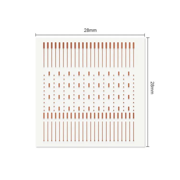 Square red copper patch for mobile phone spot welding repair 28mm length 1mm thickness