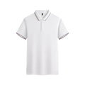 Men's solid colour short sleeve polo shirt in quick-dry polyester fabric for summer.