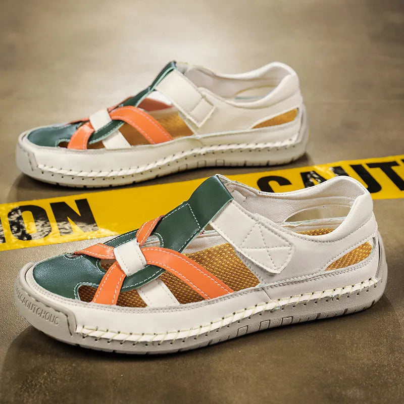 Women's lightweight casual sandals with velcro strap and non-slip rubber sole.