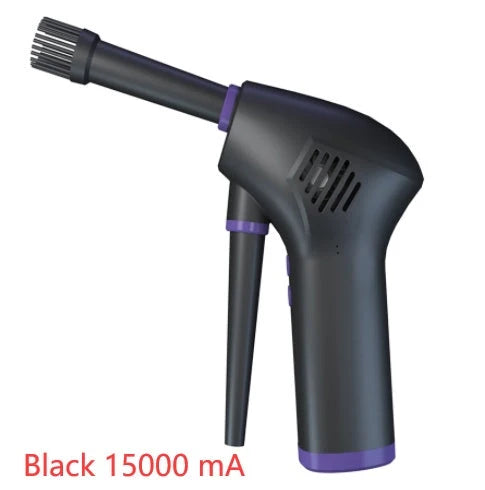 Cordless air duster with withdrawable nozzle for electronics cleaning