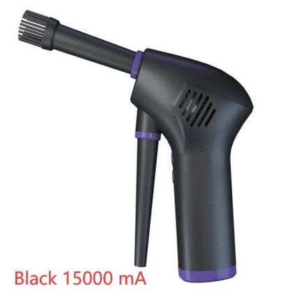 Cordless air duster with withdrawable nozzle for electronics cleaning