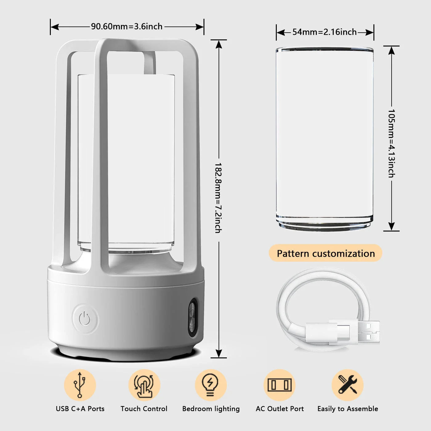 Elegant 2-in-1 Bluetooth speaker lamp with touch-sensitive controls for adjusting lighting and music